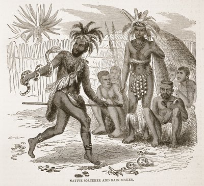 Native Sorcerer and Rain-maker, illustration from The Pictorial Edition of the Life and Discoveries of David Livingstone by J. Ewing Richie by English School
