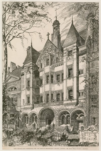 New Church and Parsonage for the French Protestant Church, London by English School
