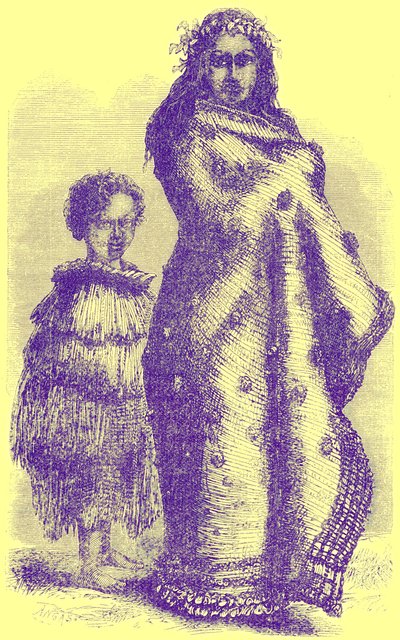 New Zealand Woman and Boy by English School