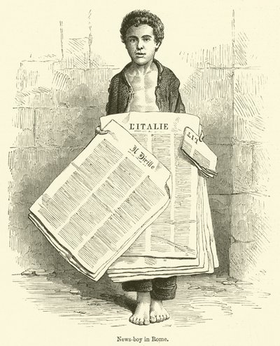 News-boy in Rome by English School