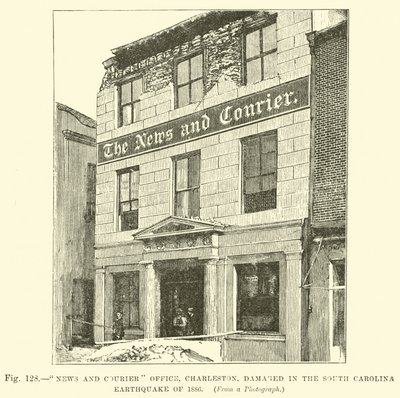 News and Courier Office, Charleston, Damaged in the South Carolina Earthquake of 1886 by English School
