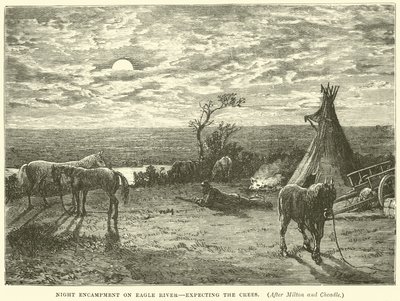 Night encampment on Eagle River, expecting the Crees by English School
