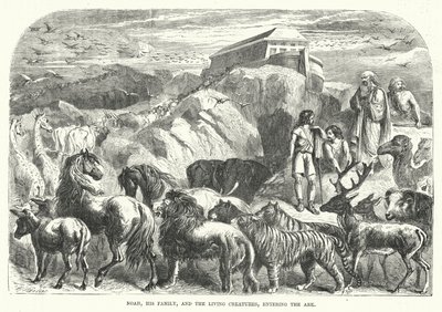Noah, His Family, and the Living Creatures, Entering the Ark by English School