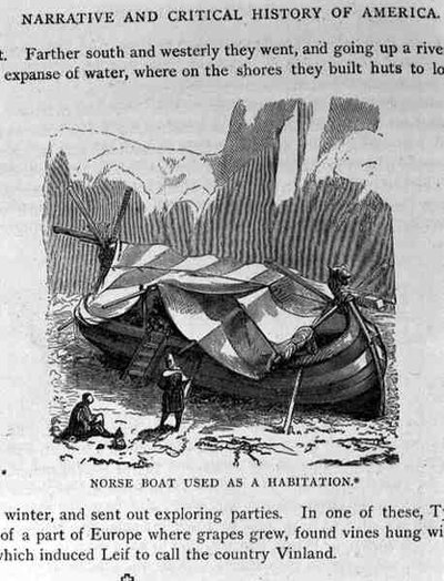 Norse Boat Used as A Habitation, from Narrative and Critical History of America by English School