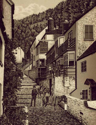 North Devon: Clovelly, Main Street by English School