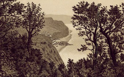 North Devon: Clovelly from the Hobby Drive by English School