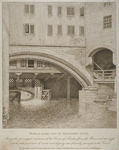 North View of Traitors Gate, Tower of London, Published by Nathaniel Smith, 1798 by English School