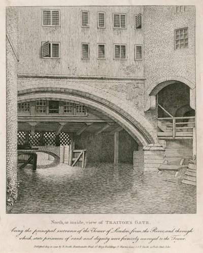 North, or Inside, View of Traitors Gate by English School