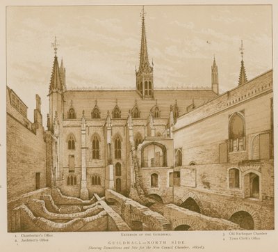 North Side of Guildhall, London by English School
