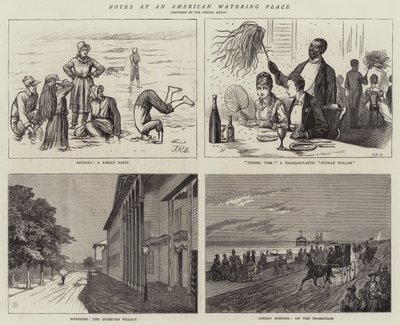 Notes at an American Watering Place (engraving) by English School