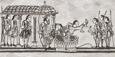 Officers Receiving and Weighing Coins at the Exchequer 1130-74, from 