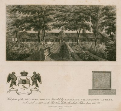 Old Alms Houses, Shoreditch by English School
