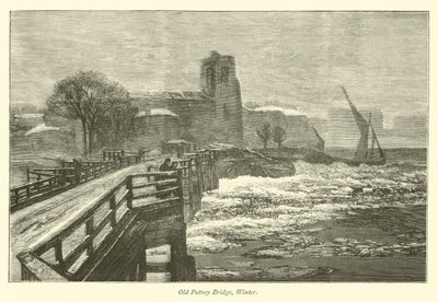 Old Putney Bridge, Winter by English School