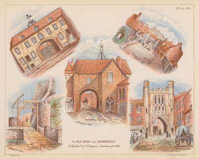 Old gates and drawbridge, Scarborough by English School