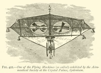 One of the Flying Machines Exhibited by the Aeronautical Society at the Crystal Palace, Sydenham by English School