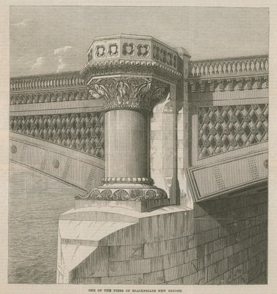 One of the Piers of Blackfriars New Bridge by English School