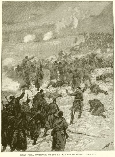 Osman Pasha attempting to cut his Way Out of Plevna by English School