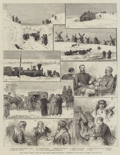 Our Special Artist with the Jeannette Relief Expedition, Sketches on the Way to Siberia by English School