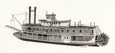Paddle steamer, 1818 by English School