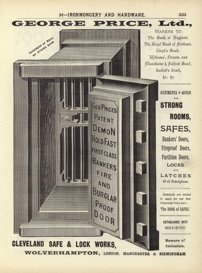 Page from The Architects, Surveyors and Engineers Compendium 1892 by English School