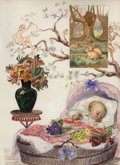 Page from late Victorian scrapbook by English School