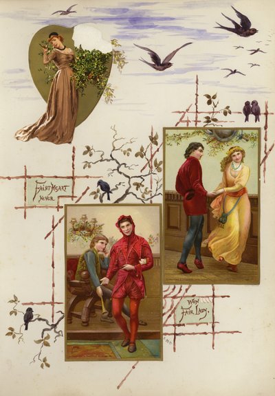 Page from late Victorian scrapbook by English School
