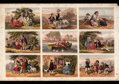 Page of Victorian printed scraps by English School