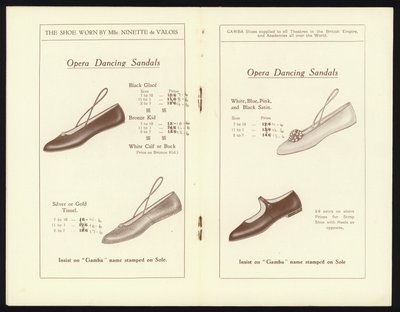 Pages from Catalogue of Gamba’s Famous Milan Toe Ballet Shoe by English School