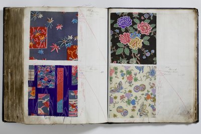 Pages from a Book of Textile Samples by English School