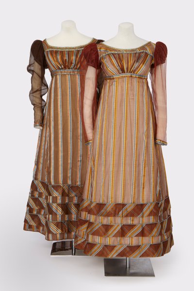 Pair of matching dresses worn by two sisters at the Duchess of Richmond
