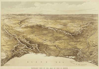 Panoramic View of the Seat of War in Europe by English School