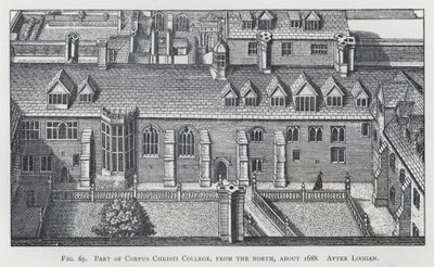 Part of Corpus Christi College, from the north, about 1688, after Loggan by English School