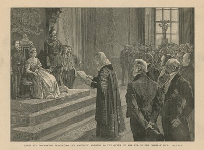 Peers and Commoners Presenting the Patriotic Address to the Queen on the Eve of the Crimean War by English School