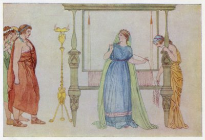 Penelope surprised by the Suitors by English School