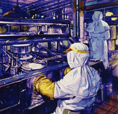 Penicillin was first mass produced in America by English School