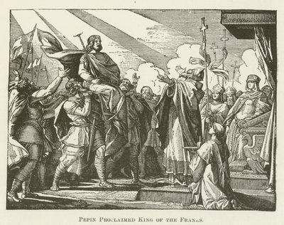 Pepin Proclaimed King of the Franks by English School