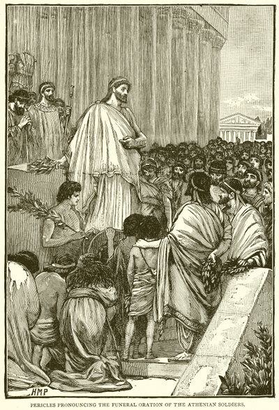 Pericles Pronouncing the Funeral Oration of the Athenian Soldiers by English School