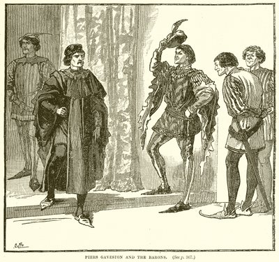 Piers Gaveston and the Barons by English School