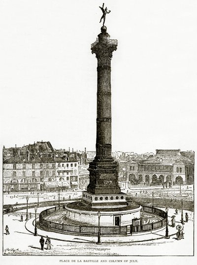 Place de la Bastille and Column of July by English School