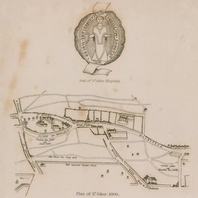 Plan of St Giles in the Fields, London, in 1600 by English School