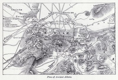 Plan of ancient Athens by English School