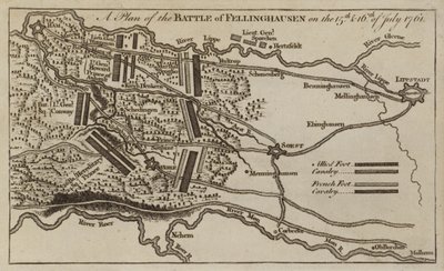 Plan of the Battle of Villinghausen, Germany, Seven Years War, 15-16 July 1761 by English School