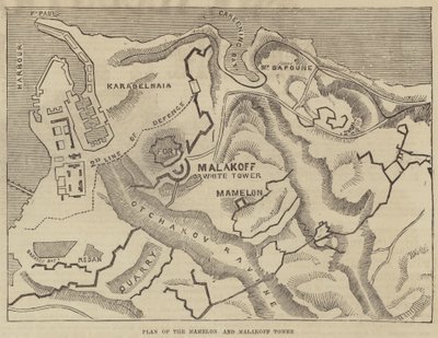 Plan of the Mamelon and Malakoff Tower by English School