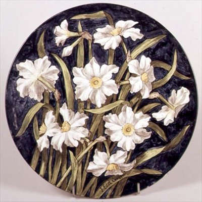 Plate Painted by Edith Cowper for Howell & James, with Narcissi Exhibited at the Paris Exhibition by English School