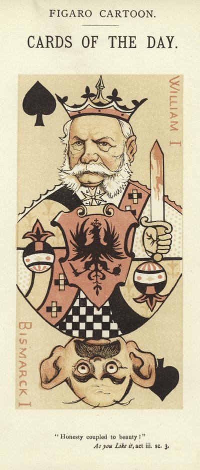 Playing Card with William I and Otto von Bismarck by English School