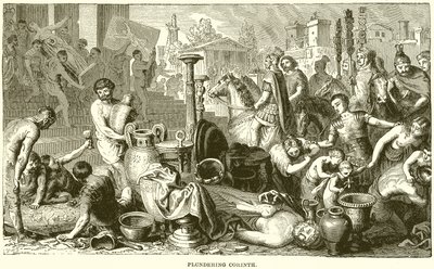 Plundering Corinth by English School