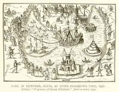 Pond at Elvetham, Hants, at Queen Elizabeth