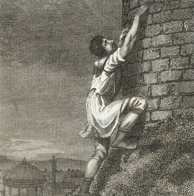 Pontius Comminius Climbing to the Citadel by English School