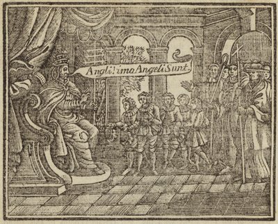 Pope Gregory and the Angeli: Gregory the Great encountering Anglo-Saxon youths at a slave market by English School