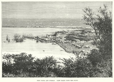 Port Natal and Durban. View taken from the Bluff by English School